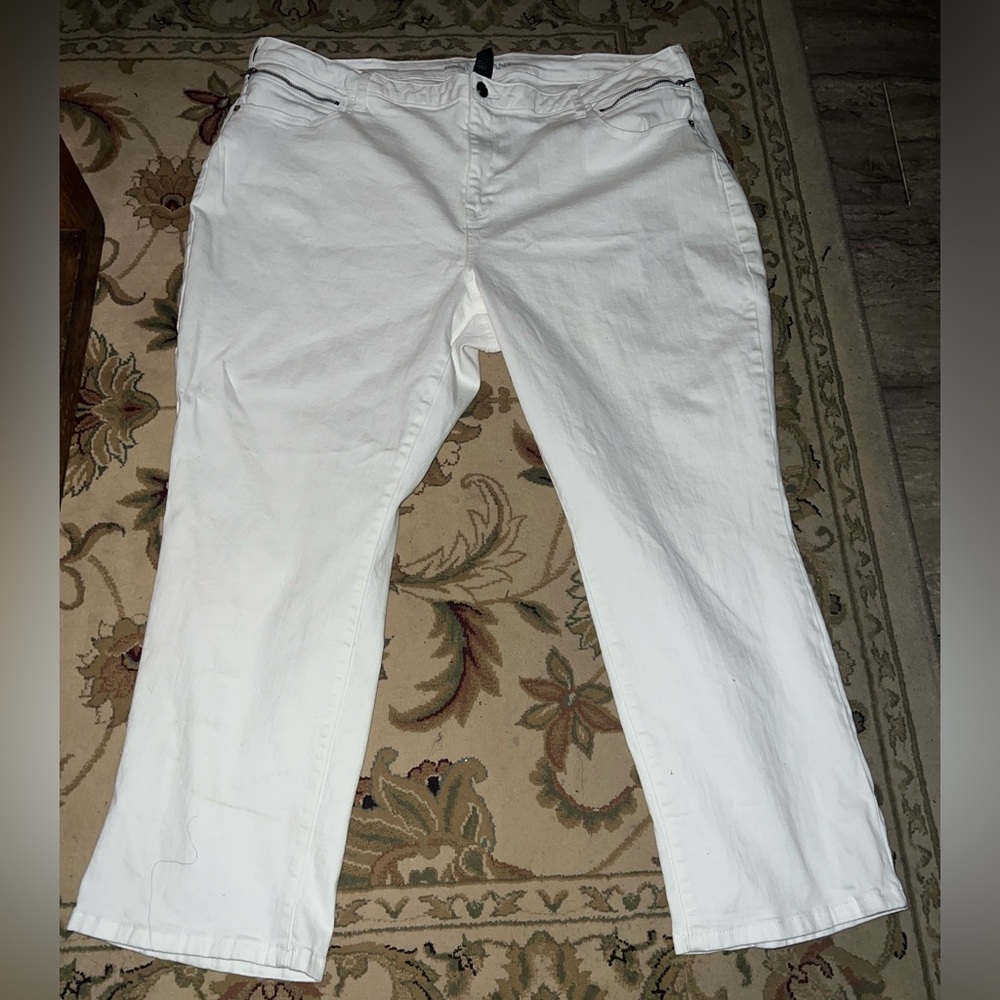 Lane Bryant white crop jeans